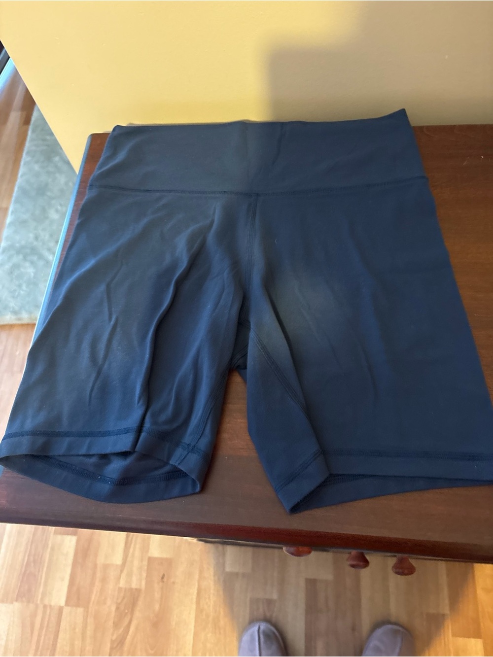 Aritzia Navy High-Rise Bike Shorts